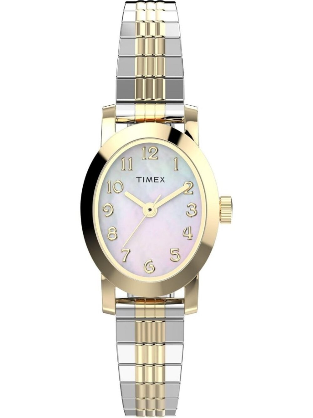 Women's Silver Gold Analog Quartz Cavatina Pearl Dial Oval Classic Wrist Watch